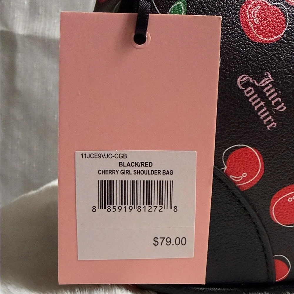 NEW Juicy Couture Black Red Cherry Girl Shoulder Bag - Picture 8 of 8